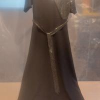 abito lungo elegante nero argento 