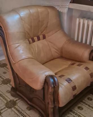 POLTRONA IN PELLE+DIVANETTO+DIVANO