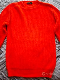 Maglione girocollo arancio fluo