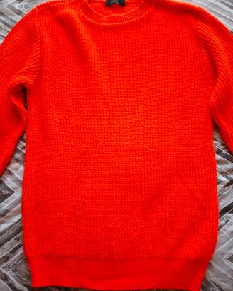 Maglione girocollo arancio fluo
