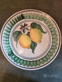 Grande piatto ornamentale ceramica vintage