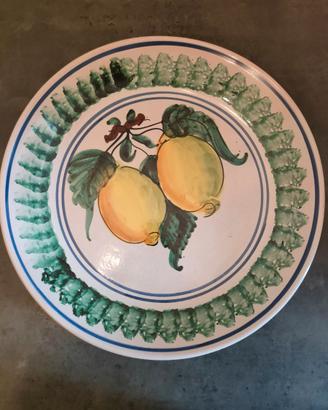 Grande piatto ornamentale ceramica vintage