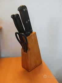 Ceppo 5 coltelli + 1 forbice da cucina