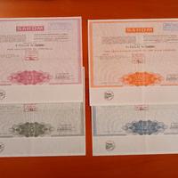 Lotto 10 certificati azionari Sarom e Finsider 