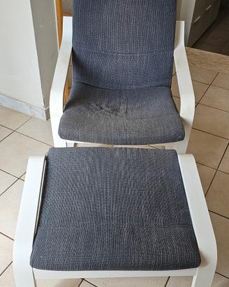 sedia con poggiapiedi