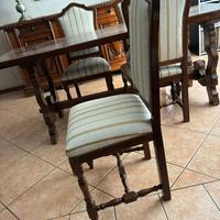 4 Sedie imbottite in legno