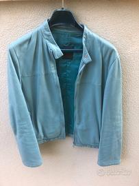 Giacca pelle azzurra foderata NewYork Industries