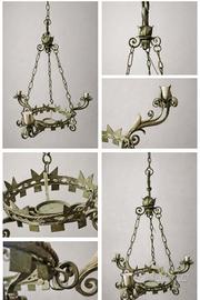 Lampadario ferro battuto vintage anni Trenta