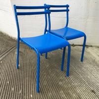 2 sedie metallo Ikea blu come nuove