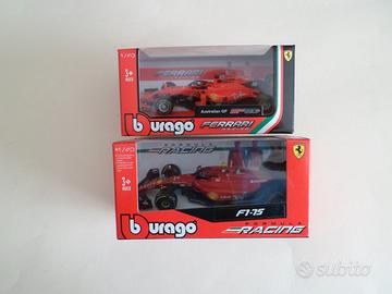 2 MODELLINI BURAGO RACING FERRARI F1 VETTEL-LECLER