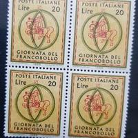 4 FRANCOBOLLI GIORNATA DEL FRANCOBOLLO 