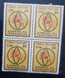 4 FRANCOBOLLI GIORNATA DEL FRANCOBOLLO 