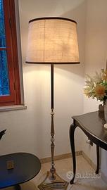 lampada vintage da terra ottone e onice