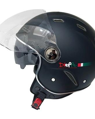 CASCO DIEFFE NERO OPACO CON DOPPIA VISIERA