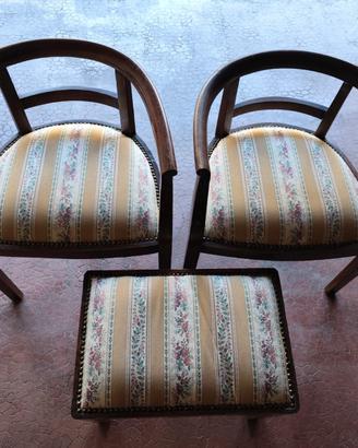Set di sedie e  pouf in stile Liberty