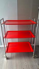 Carrello Portavivande Pieghevole Vintage Rosso Ret