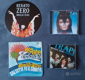 RENATO ZERO-RARO LOTTO CD+45 GIRI+PLACCA+OMAGGIO