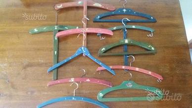 Appendiabiti originali anni '50 in legno decoupage