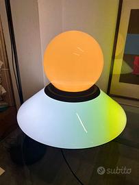 LAMPADA SPACE AGE DOPPIA LUCE IN VETRO E ACCIAIO