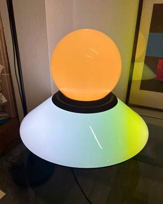 LAMPADA SPACE AGE DOPPIA LUCE IN VETRO E ACCIAIO