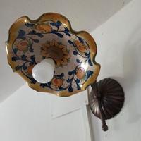 N°2 Applique ferro battuto con maioliche d Sciacca