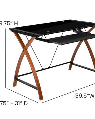 Scrivania per computer in vetro