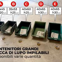 Contenitori grandi bocca lupo impilabili