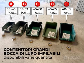 Contenitori grandi bocca lupo impilabili