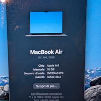 MacBook air M4 15 pollici nuovo