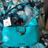 borsetta turchese con tracolla