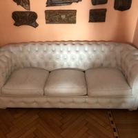 Divano-letto Chesterfield Natuzzi Vintage in pelle