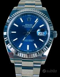 Rolex DJ 41 126334 zigrinata blu like new full