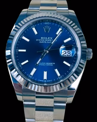 Rolex DJ 41 126334 zigrinata blu like new full