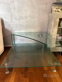 Tavolino in cristallo/vetro curvato di alta qualit