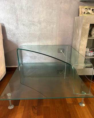Tavolino in cristallo/vetro curvato di alta qualit