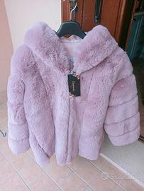 cappotto in pelliccia rosa 