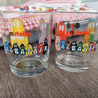 set 2 Bicchieri vetro Nutella Barbapapà anno 2010 