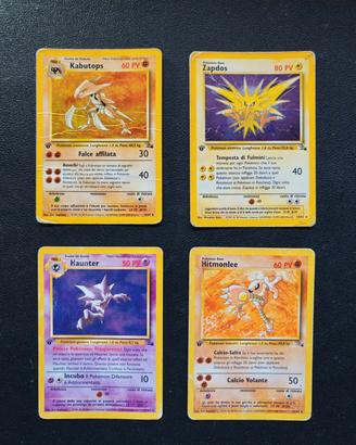 Carte Pokemon Set Fossil Prima Edizione 
