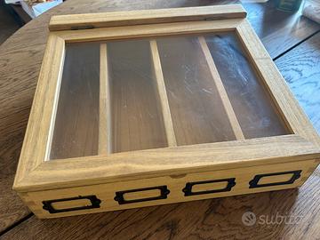 Portaposate legno con coperchio