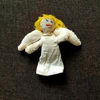 Bambola di stoffa artigianale angelo biondo