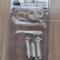 Lacci per capelli argentati a molla con cuore etc