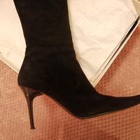 Stivale nero donna in camoscio