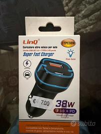 2 Carica batterie veloce auto 38w linq