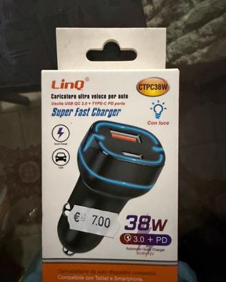 2 Carica batterie veloce auto 38w linq