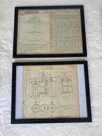 Lotto di 2 quadri con Archeologia Navale del 1963