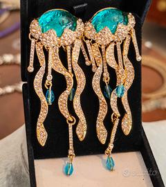 Orecchini pendenti vintage Medusa donna