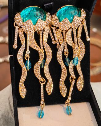 Orecchini pendenti vintage Medusa donna