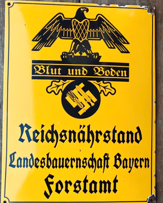 Insegna smaltata tedesca ww2 blut und boden 40 cm