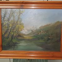 Quadro con cornice legno massello