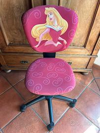 Sedia con rotelle per scrivania bambina